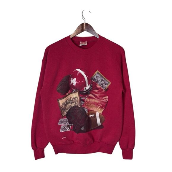 Vintage Alabama Crimson Tide Football Sweatshirt Mens Medium Nutmeg Mills Tag - Picture 1 of 8